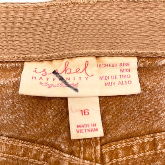 Isabel Maternity Denim Shorts Size 16 Acid Wash Side Panels Summer Beachy Comfy - Picture 5 of 10